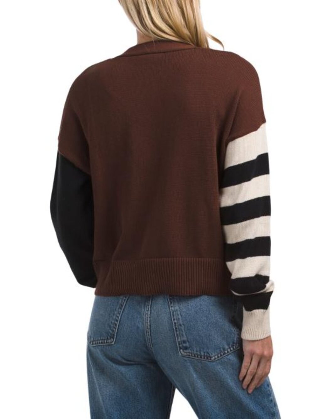 THREADS 4 THOUGHT Cicely Color Block Sweater Knit Cardigan - Picture 2 of 4